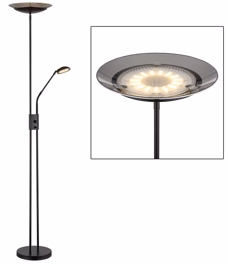 Proiettore a soffitto a LED, dimmerabile, braccio di lettura orientabile, H 178,5 cm