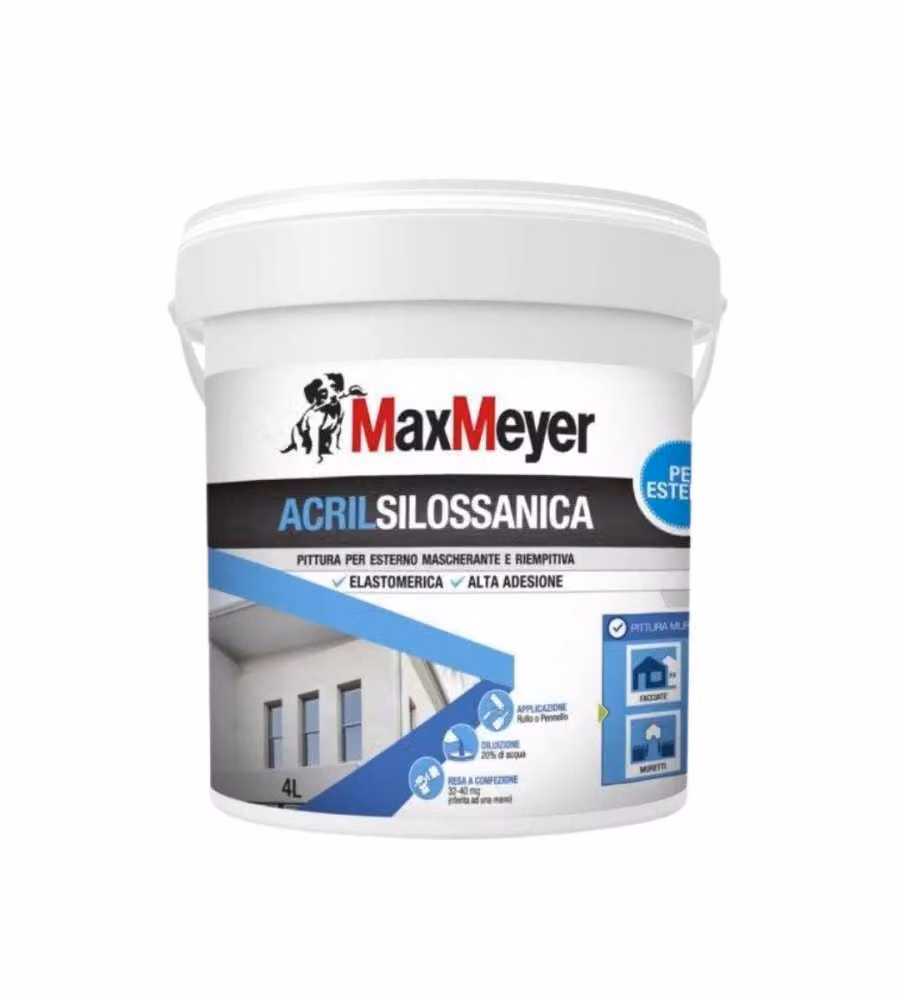 MaxMeyer Pittura per Esterni Mascherante Riempitiva - Bianco - 4L