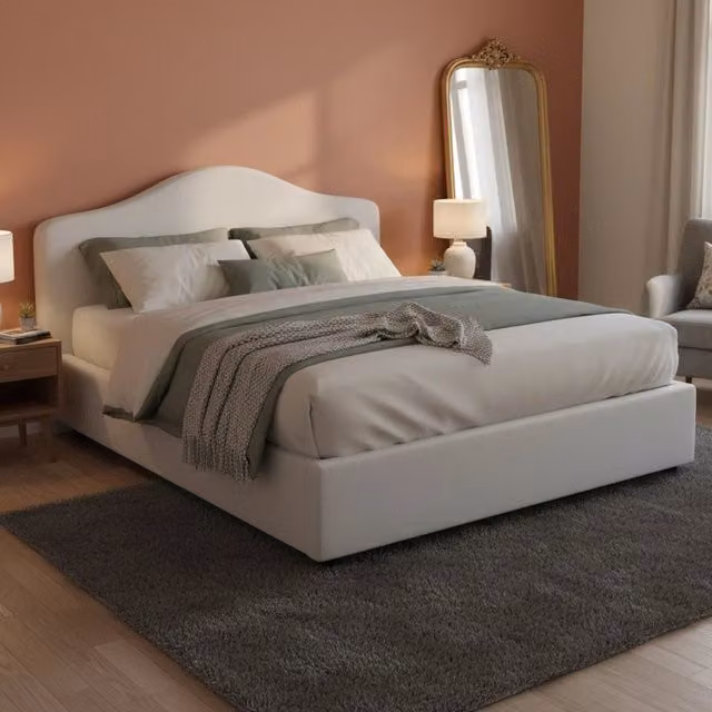 Letto Matrimoniale Akym Talamo Italia con Materasso in Schiuma e Base a Alzata, Bianco, 160x200 cm