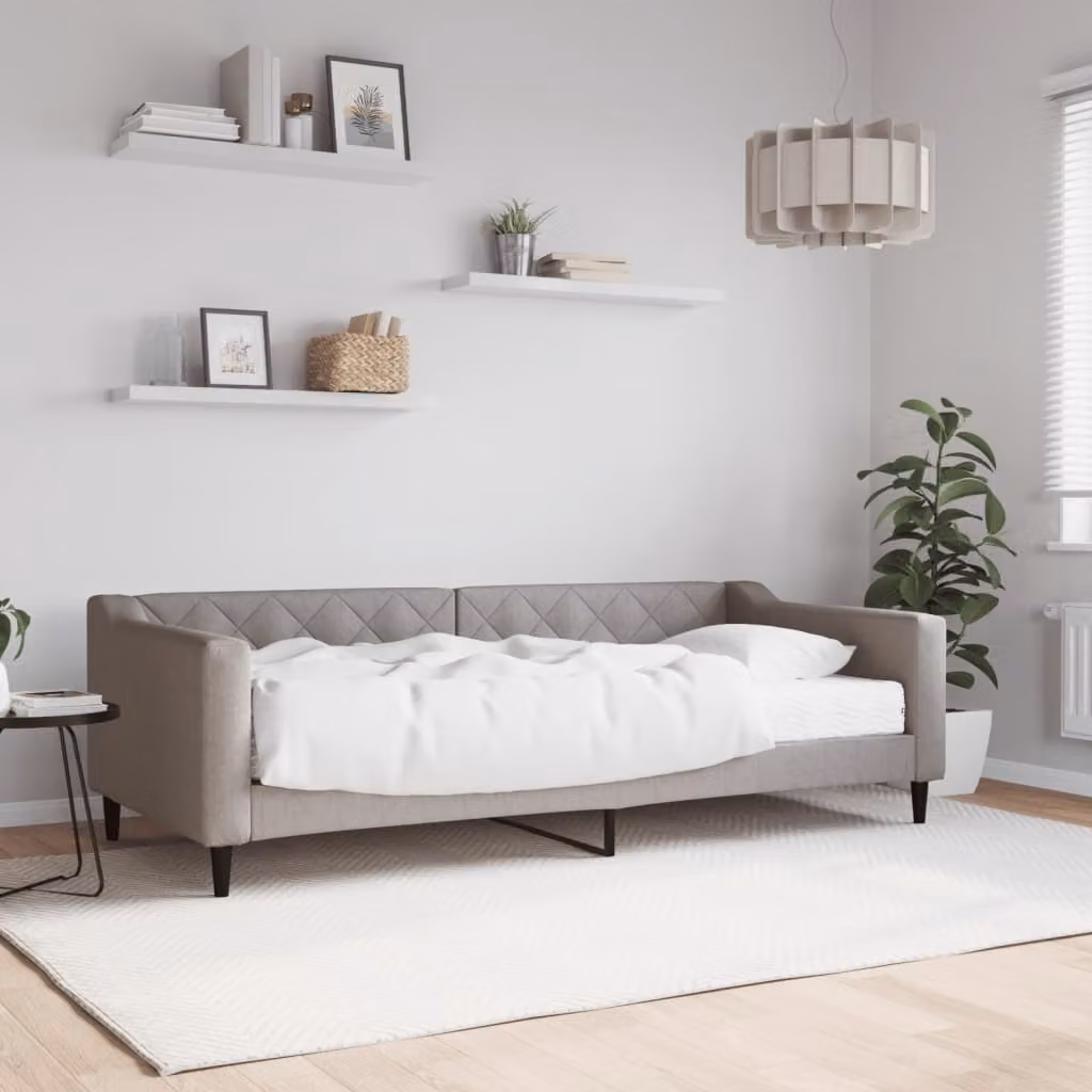 Maison Exclusive - Divano letto con materasso color taupe 90x200 cm in tessuto