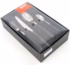 Set di posate Abert MASTER in plastica ABS nero da 24 pezzi per adulti