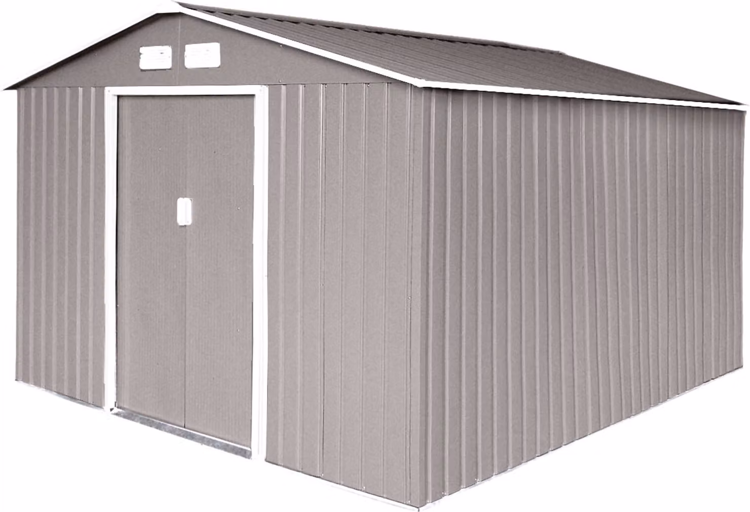 HATTORO S300 XXXL Capanno per attrezzi in metallo Capanno da giardino 277x319x192cm Grigio chiaro