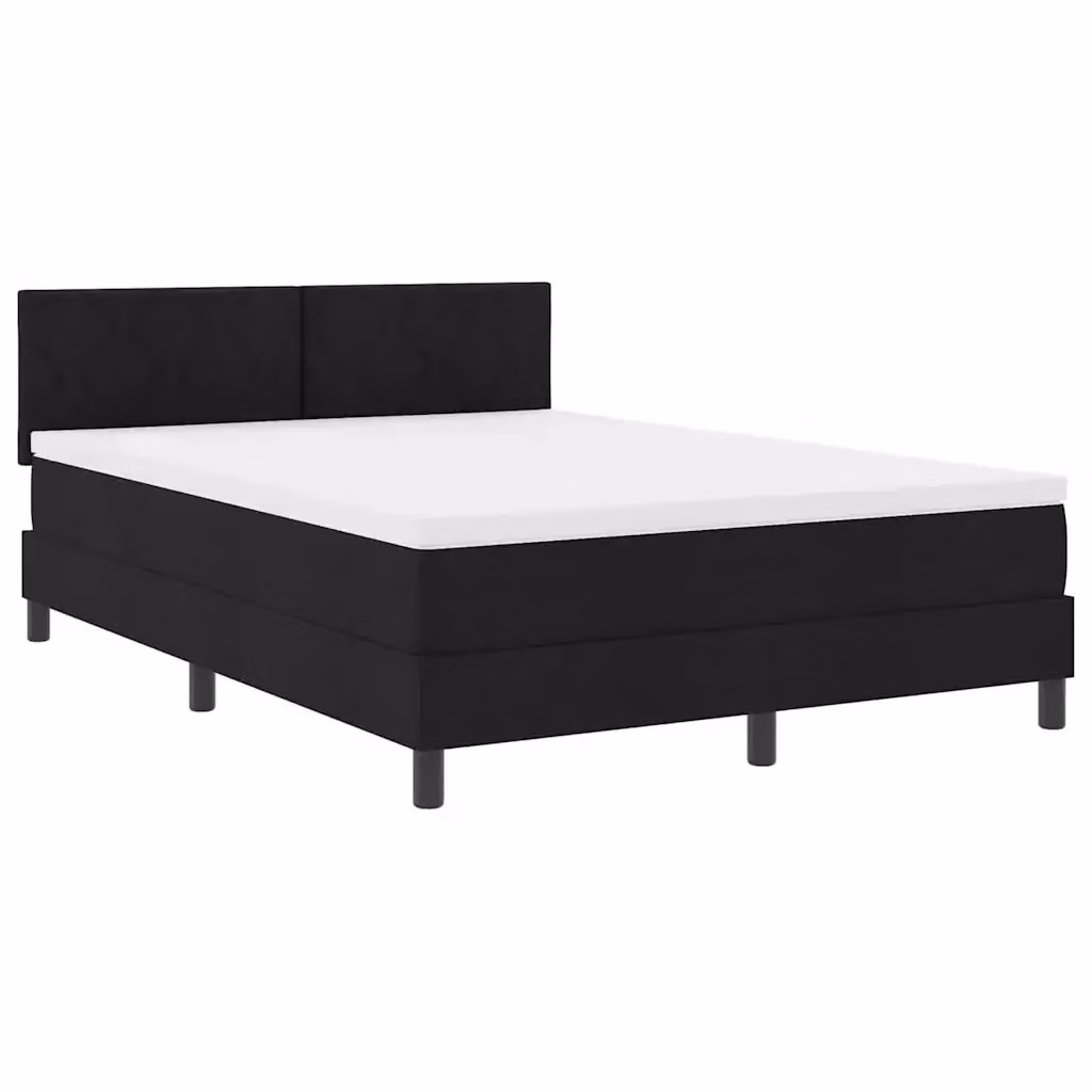 Letto a molle moderno vidaXL in tessuto nero con strisce LED e porta di ricarica USB L/P: 140 x 200 cm – 2