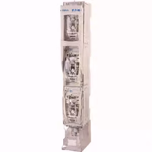 Barra di sicurezza Eaton, bassa tensione, 160 A, CA 690 V, NH00, 3P, IEC, montaggio su sbarra collettrice da 185 mm, morsetti di collegamento a V senza morsetti a V EBF00330V0