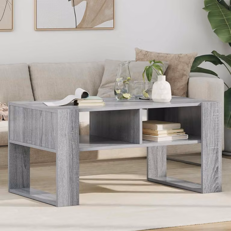 Maison Exclusive - Tavolino Sonoma grigio, 92 x 53 x 45 cm, realizzato in legno composito