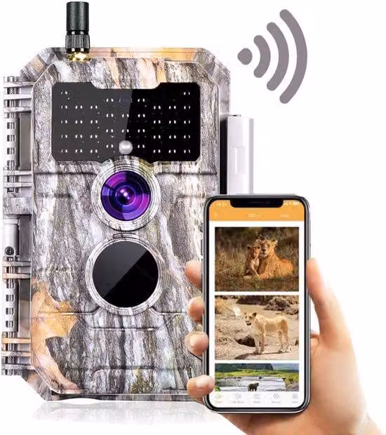 Telecamera di sorveglianza per fauna selvatica - Sensore di movimento - Visione notturna - Osservazione degli animali - Telecamera da esterno - Osservazione della fauna selvatica - Telecamera per l'osservazione della natura - Telecamera per cacciatori - T