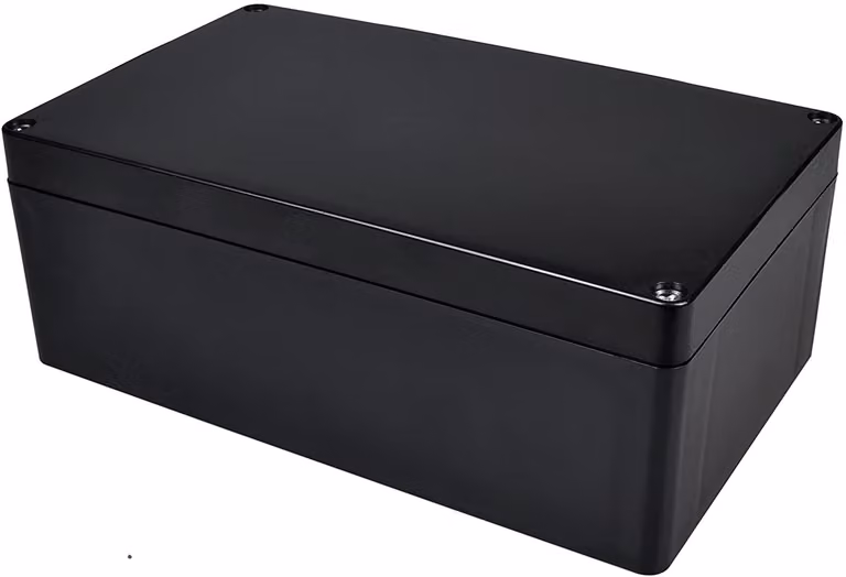 Scatola di derivazione elettronica IP65, grande scatola di derivazione a parete, scatola di derivazione in plastica, scatola di connessione elettrica a parete (200 x 120 x 75 mm, nera)