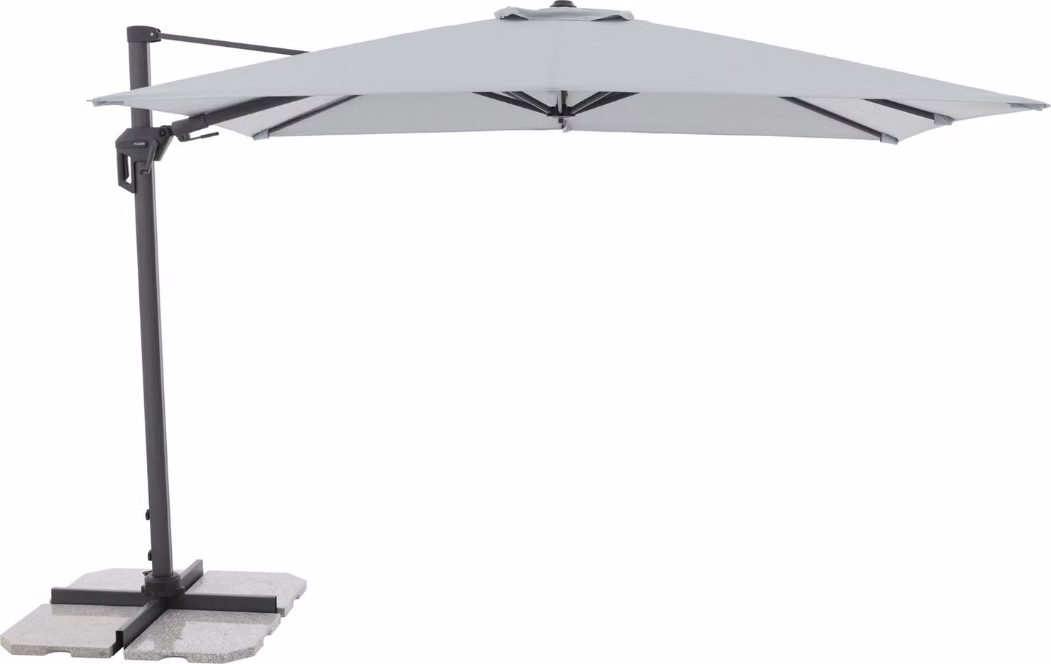 Ombrello con gamba laterale Doppler ACTIVE Green Edition 310 x 210 cm grigio