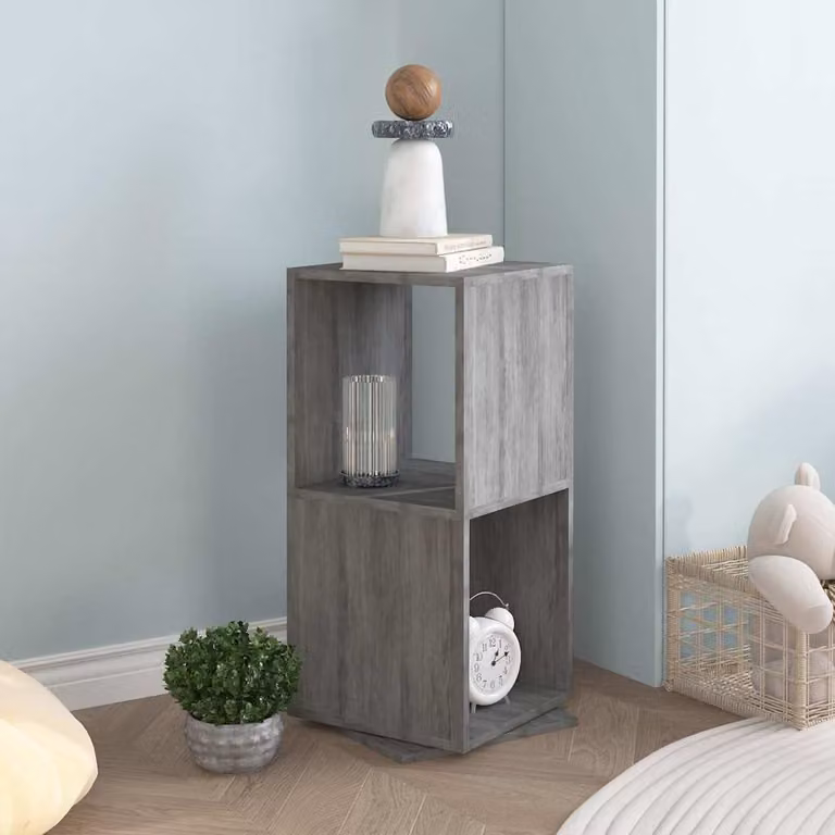 Armadietto Girevole vidaXL Grigio Cemento in MDF, L/P/H: 34,5 x 34,5 x 75,5 cm