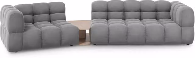 Divano modulare sinistro Sky di Cosmopolitan Design a 3 posti in velluto grigio chiaro