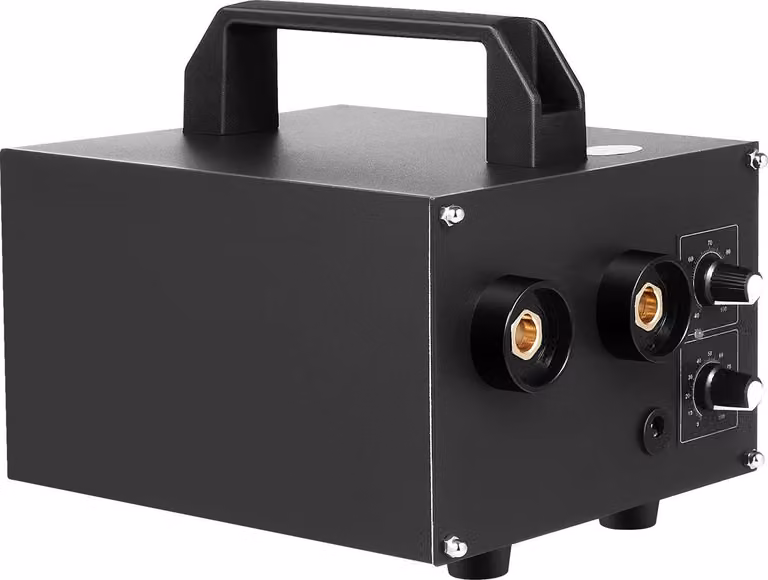Saldatrice a punti - Saldatrice a punti a batteria - Spina UE 220 V 50 Hz - Regolabile 40-100 A - Impulso 0-100 s - Max. 0,25 mm - Alloggiamento in alluminio - Nero