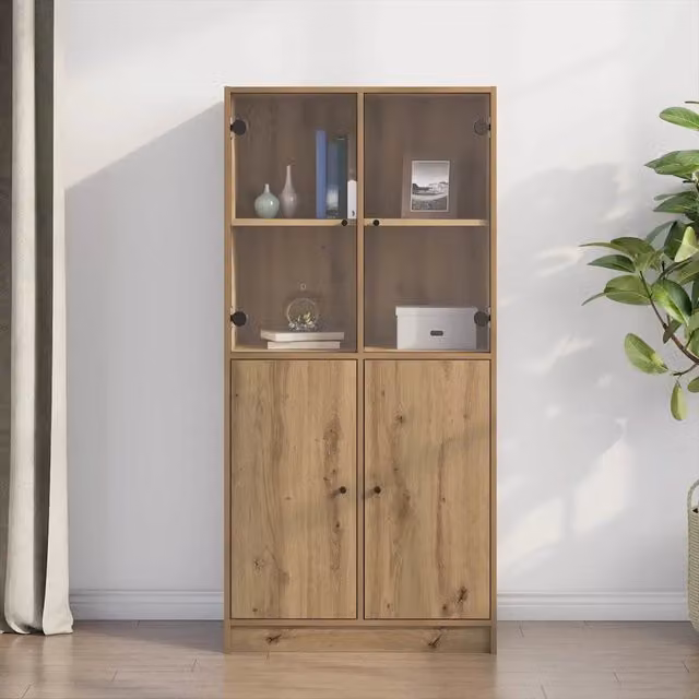 Credenza con Ante Rovere Artigianale 68x37x142 cm Multistrato