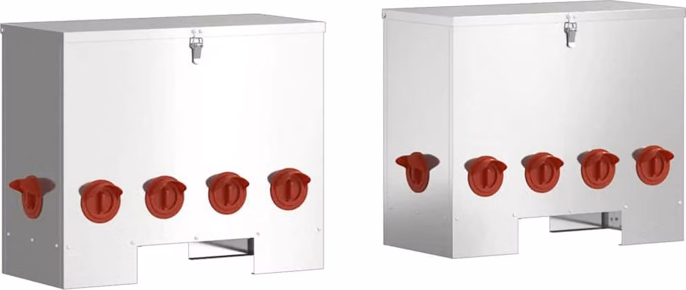 Feeder per pollo 2 pcs Argento 60,5 x 29 x 51 cm