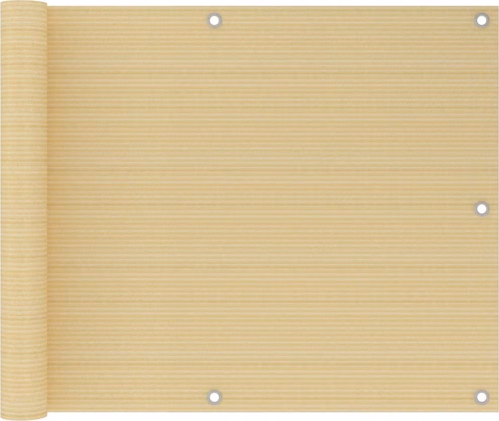 Living Store, pannello divisorio per balcone, colore beige, 75x300 cm, materiale HDPE
