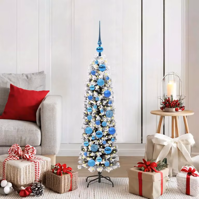 Albero di Natale artificiale moderno vidaXL verde con 150 LED luce bianca calda, Altezza: 120 cm