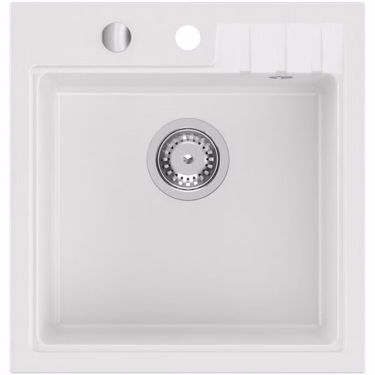 Lavello da incasso in granito, 1 vasca, 50x52cm, bianco