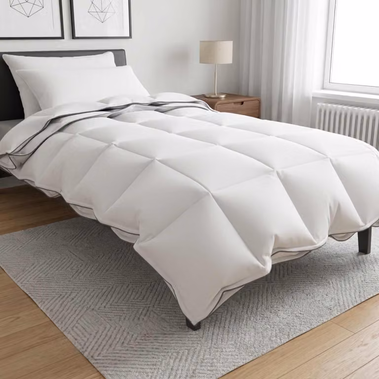 Set di 3 piumoni e federe vidaXL in bambù e cotone, bianco, 155 x 220 cm