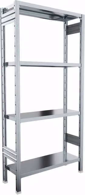 Scaffalatura da magazzino in metallo zincato argentato CASTELLANI SHOP con ripiani regolabili L: 108 cm, P: 80 cm, H: 180 cm