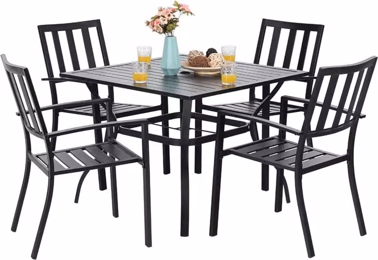 Set di mobili da giardino PHIVILLA 4 pezzi in metallo per esterni bistrot resistente alle intemperie