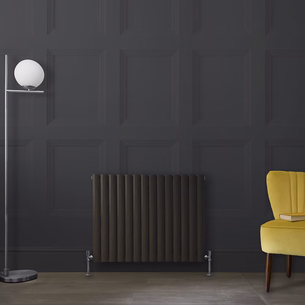 Radiatore di Design Orizzontale Grigio (Carbon Grigio) - 635mm x 826mm - Pannello Doppio  - Revive