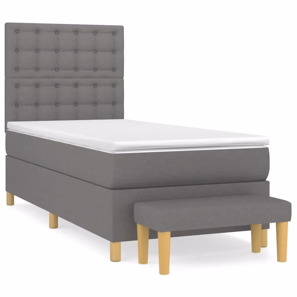 Letto Ibrido con Giroletto a Molle e Materasso vidaXL, Grigio e Bianco, L 80 cm x P 200 cm – 2