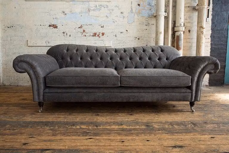 Sofa 3 Sitzer Couch design Chesterfield Sitz Garnitur Leder Polster