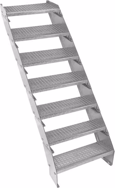 Scala a piantone Monster Shop in acciaio zincato argento a 7 sezioni con altezza regolabile 60 cm