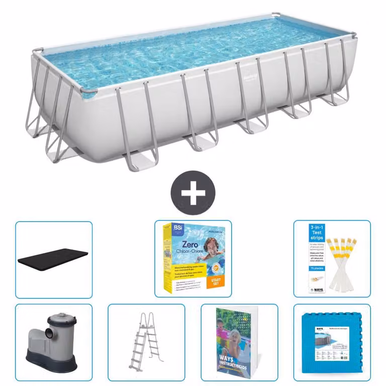 Bestway Power Steel, piscina rettangolare - 640x274x132 cm - 6 pezzi, modello S566
