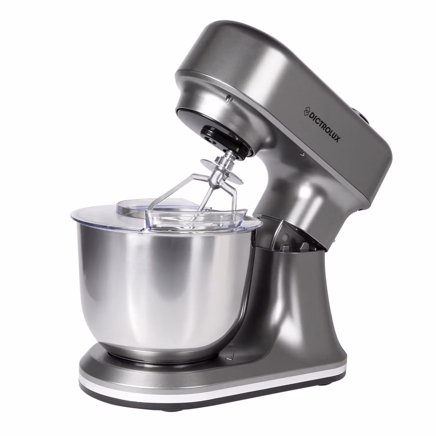 Dictrolux Impastatrice Multifunzione 3 in 1 Mix Force con Display Digitale Touch, Bilancia Integrata e Acciaio Inox, Argento, 1500 Watt, 5 Litri