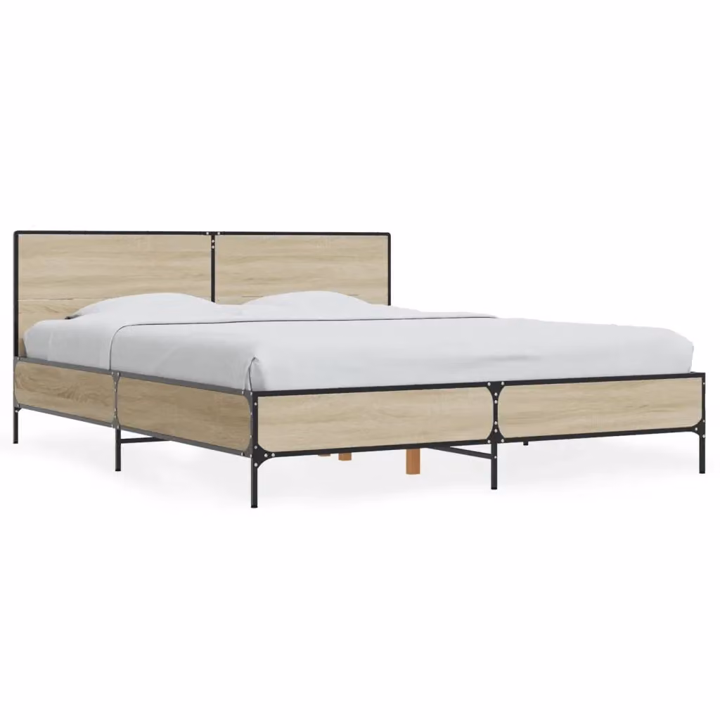 Giroletto vidaXL in Rovere Sonoma e Metallo, L/P: 160 x 200 cm – 2