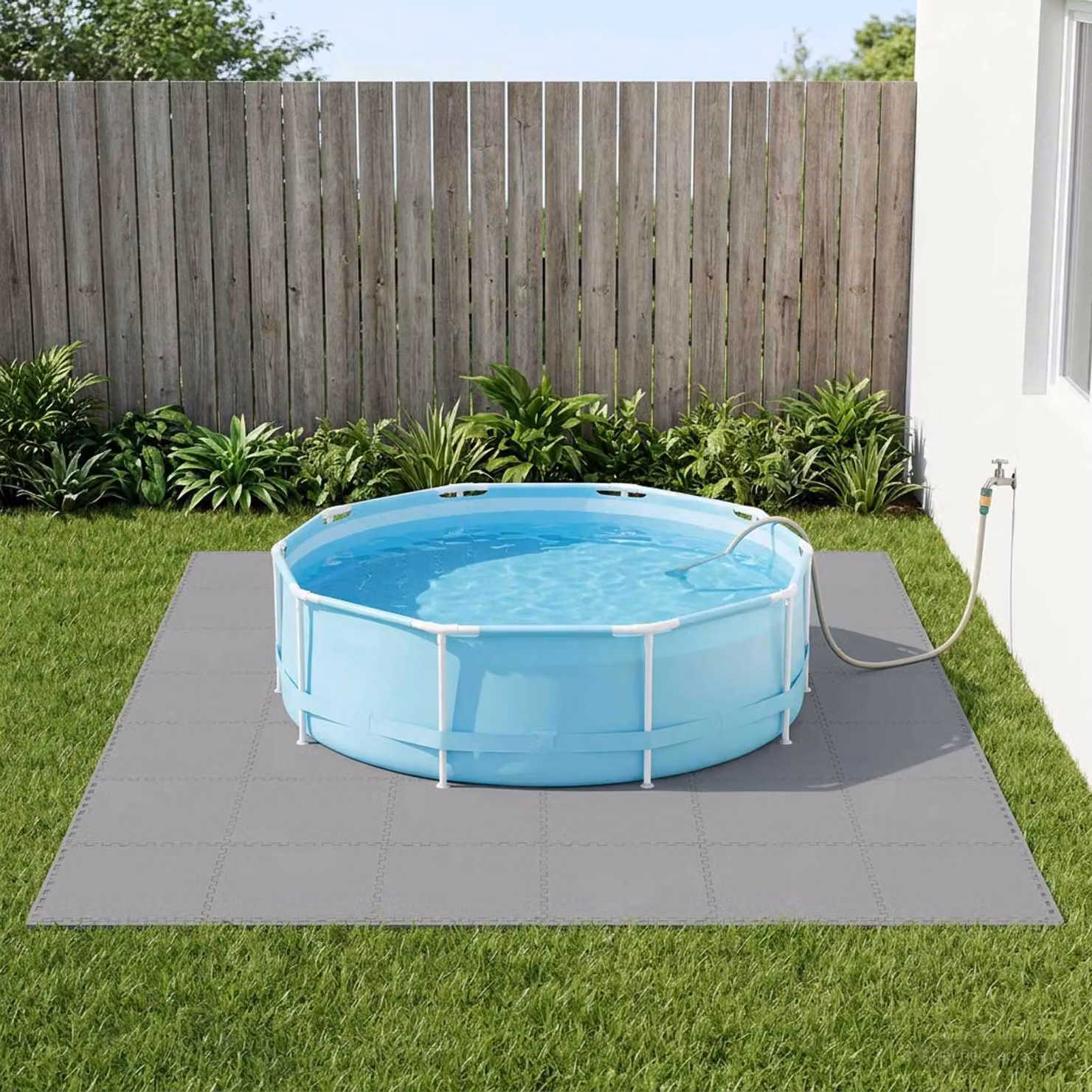 vidaXL Tappetino per piscina in schiuma EVA Grigio, 24 pezzi, 8,64 m²