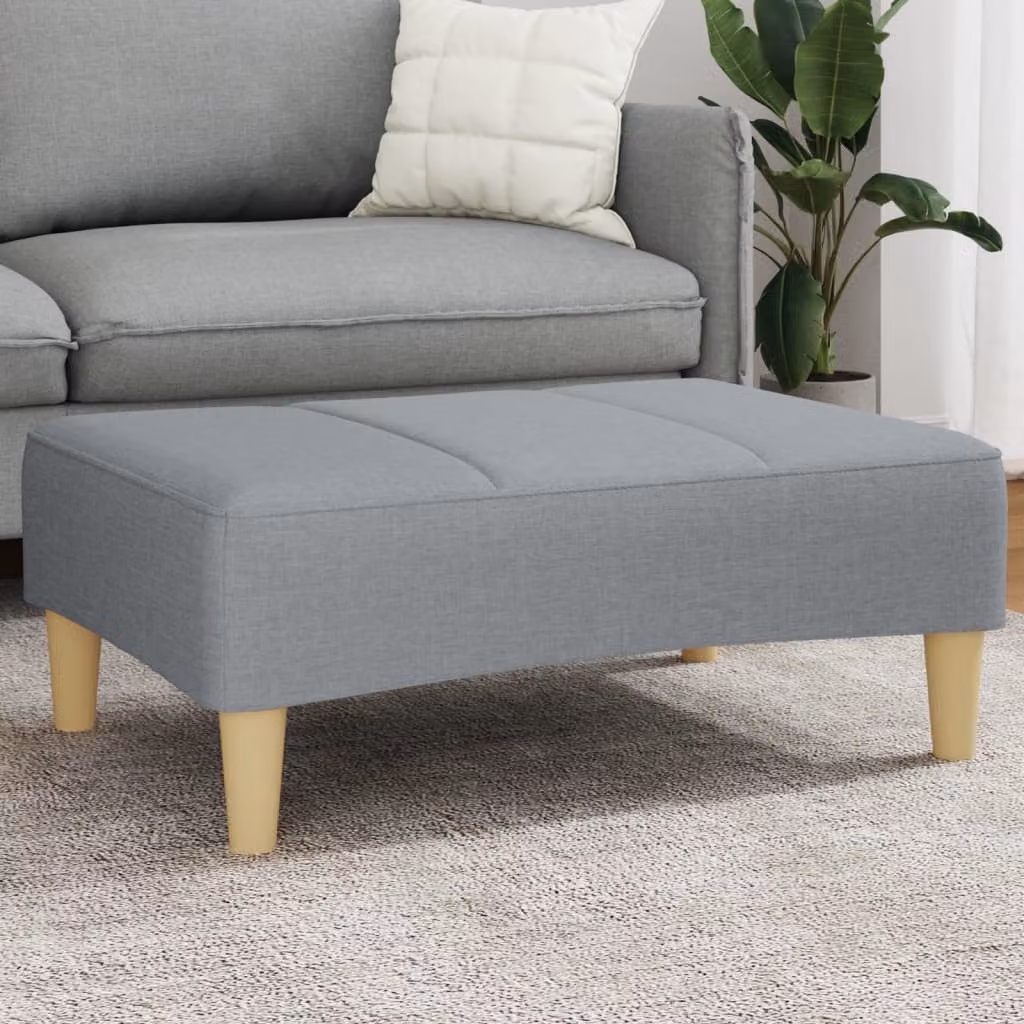 Poggiapiedi vidaXL Grigio Chiaro in Tessuto L: 77 cm, P: 55 cm, H: 31 cm