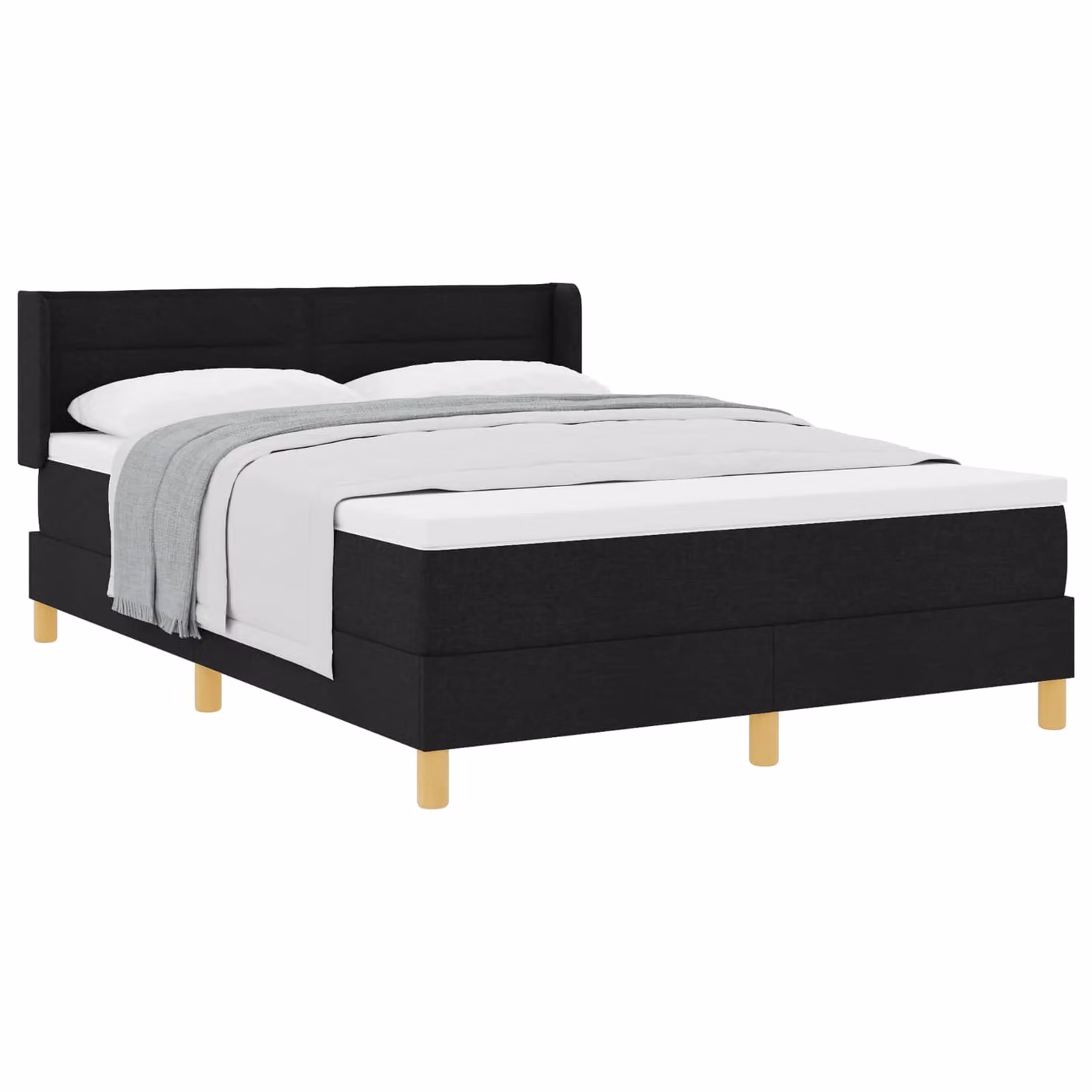 Letto a molle con materasso vidaXL in tessuto nero L/P: 160 x 200 cm
