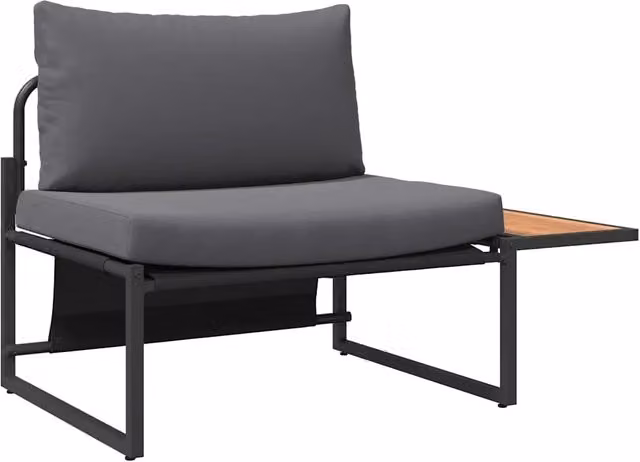 Set Salotto da Giardino Moderno con Divano a 2 Posti e Tavolino in Acciaio Antracite e Legno di Acacia – 1