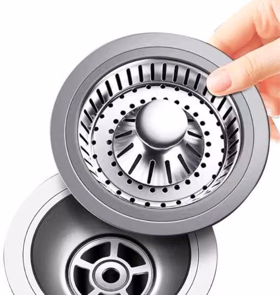 Filtro universale per lavello – Griglia in acciaio inossidabile per lavello – 76-81 mm – Cucina – Filtro per lavello tradizionale