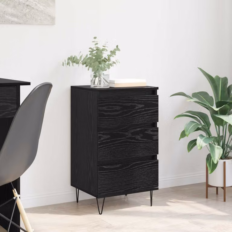 Credenza stile industrial vidaXL in nero, L: 40 cm, P: 35 cm, H: 70 cm