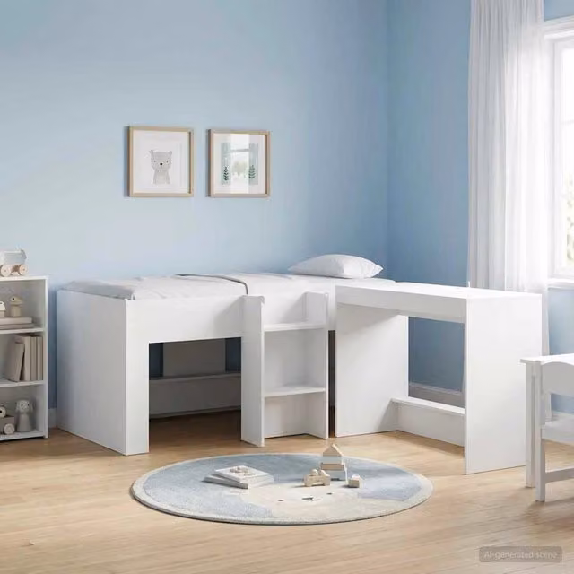 Letto Alto per Bambini Bianco 80 x 160 cm Legno ingegnerizzato 3422571