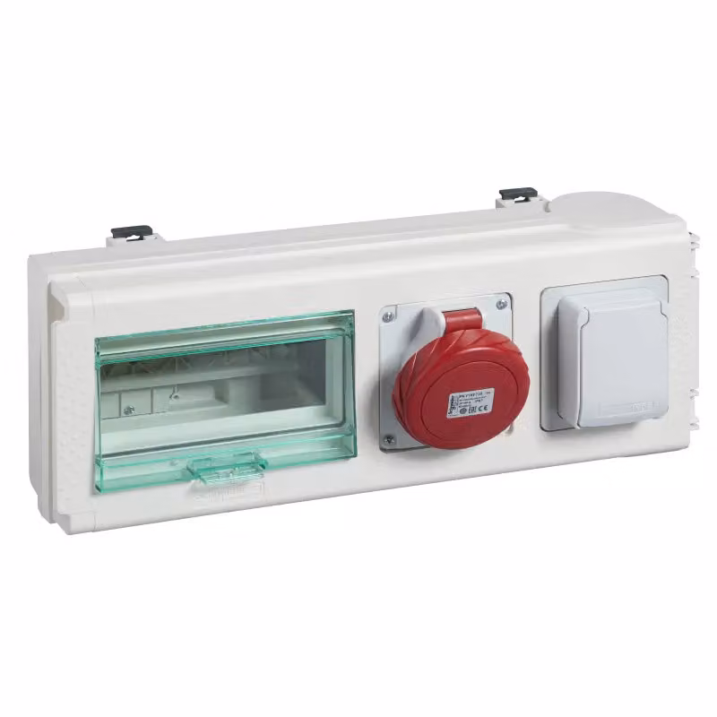 Adattatore di uscita Schneider Electric KN, 32 A, vuoto per 8 moduli + 1 Schuko + 1 CEE 5 poli 16 A KNB32CP15D