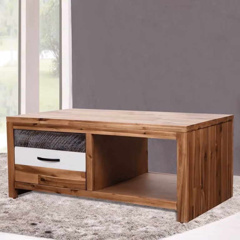 Maison Exclusive - Tavolino da caffè in legno massello di acacia, 90x50x37,5 cm