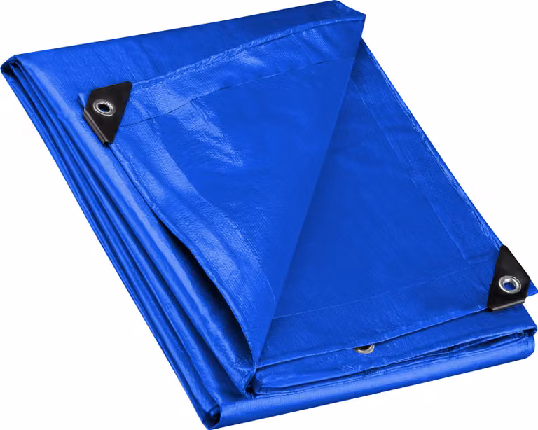 Telone Wiltec resistente alle intemperie blu, telone impermeabile con occhielli 5 x 8 m, telone PE 240 g/m², telone da giardino resistente ai raggi UV, robusto telone protettivo