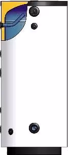 Bollitore vetrificato DianFlex per solare termico, colore bianco, capacità 195 lt, H: 117 cm, L: 60 cm, P: 60 cm