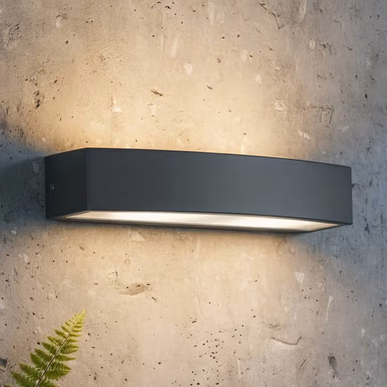 IDEAL LUX Applique da esterni Andromeda, dimmerabile, Alluminio / Grigio / Zincato, Bagno, Alluminio, Moderno, Applique da esterni