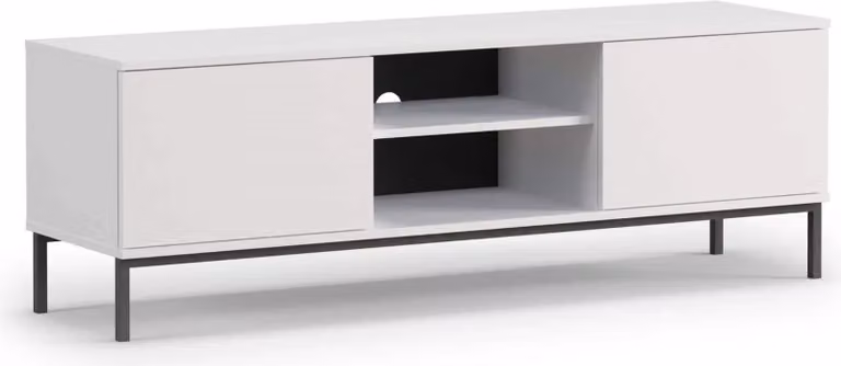 Tavolino per TV a doppia anta NIXI - bianco
