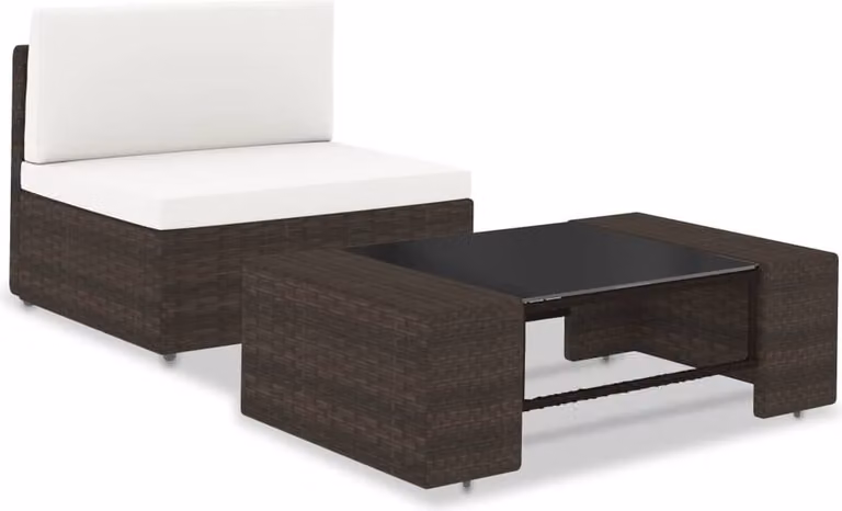 Maison Exclusive - Set da giardino per relax, composto da 2 pezzi, in rattan sintetico marrone