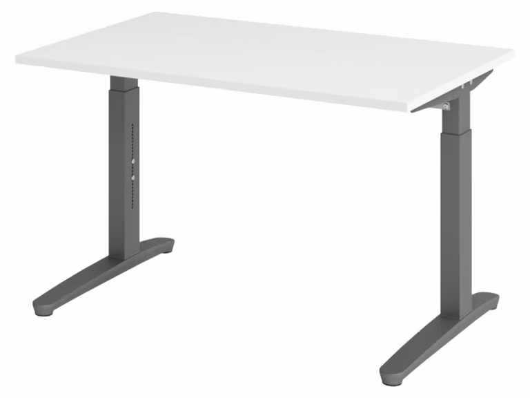 bümö Scrivania Serie-XB - Decorazione: bianco, dimensioni: 120 x 80 cm, struttura: grafite