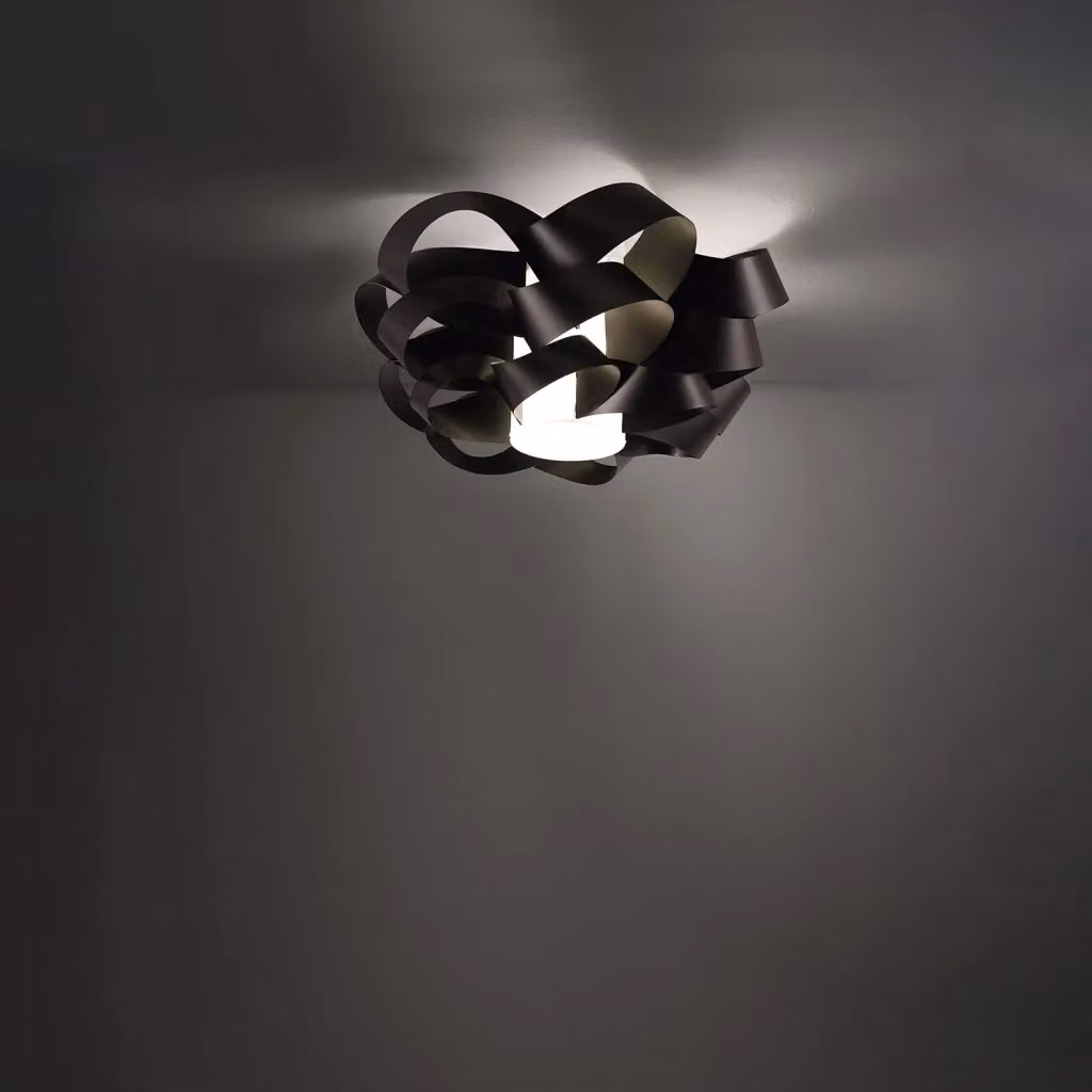 Plafoniera Moderna Cloud Polilux Linea Zero Nero con 1 Luce E27 Diametro: 50 cm – 2