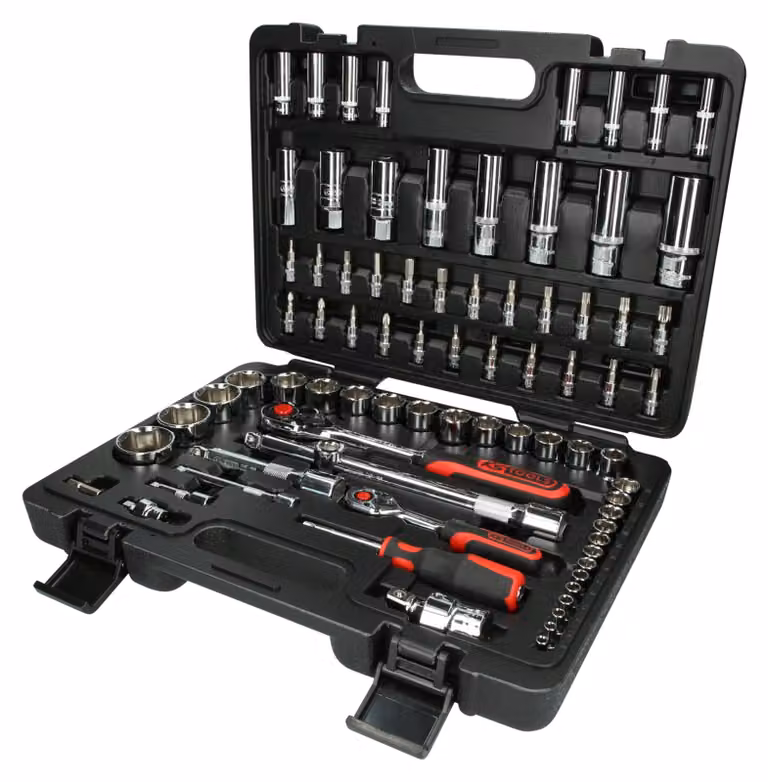 KS TOOLS 1/4"+1/2" CHROMEplus set di chiavi a bussola 78 pz - 918.0678