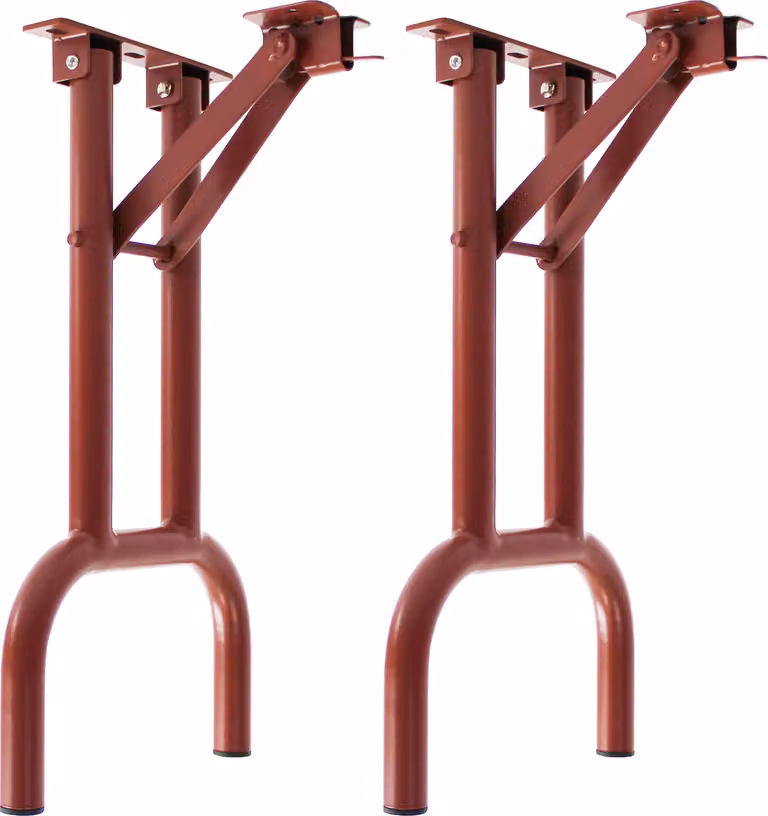 Natural Goods Berlin 2x telaio per tenda da birra in metallo nero per set di tenda da birra pieghevole - gambe per tavolo, gambe per panca da birra, set di panca da birra per esterni - telaio per panca 43 cm x 23 cm, rosso scuro