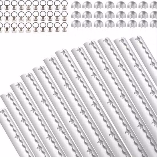 Binario semicircolare in alluminio argento per fissaggio merci con kit di avvio e attacco occhiello L: 12 m, P: 1 m