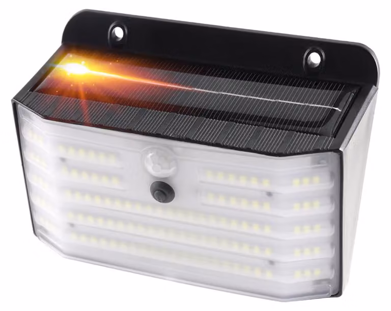 Lampada da esterno solare, con 114 LED, grado di protezione IP65, dotata di sensore di movimento